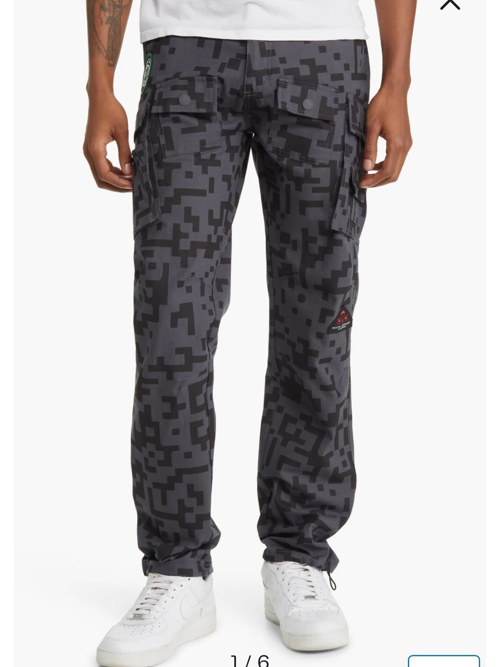 Billionaire Boys Club Gray & Black Pixel Camo Cargo Pants